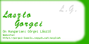 laszlo gorgei business card